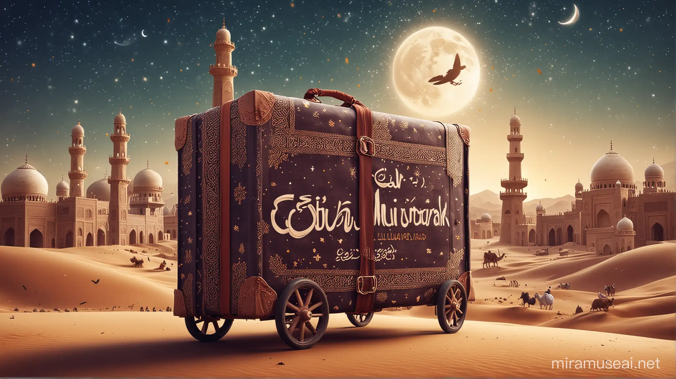 Eid mubarak travels creative background full screen