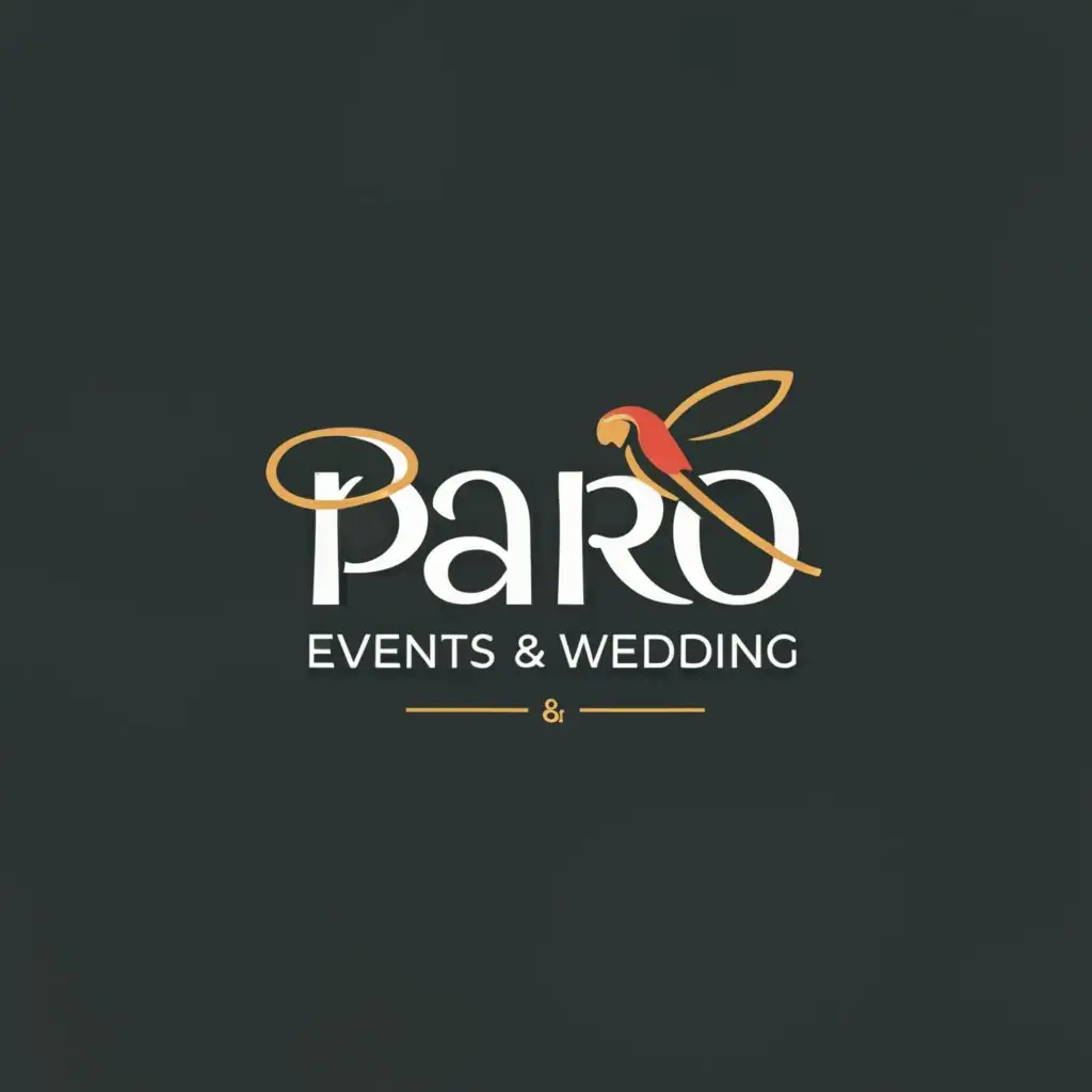 a logo design,with the text "PARO EVENTS & WEDDING Corporate | Private | Brand Promotion | Catering | Decoration", main symbol:PARO EVENTS & WEDDING,Minimalistic,be used in Events industry,clear background