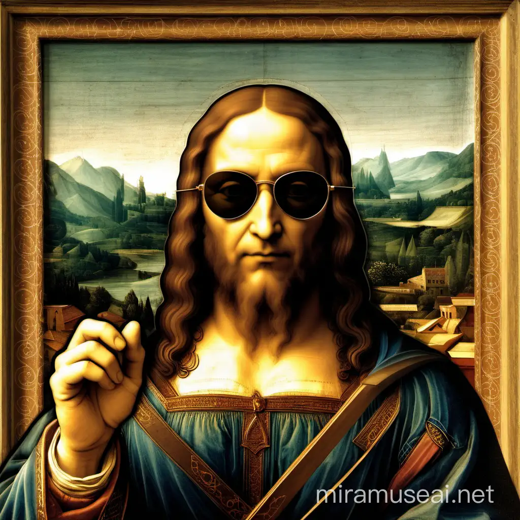Leonardo da Vinci Wearing Sunglasses
