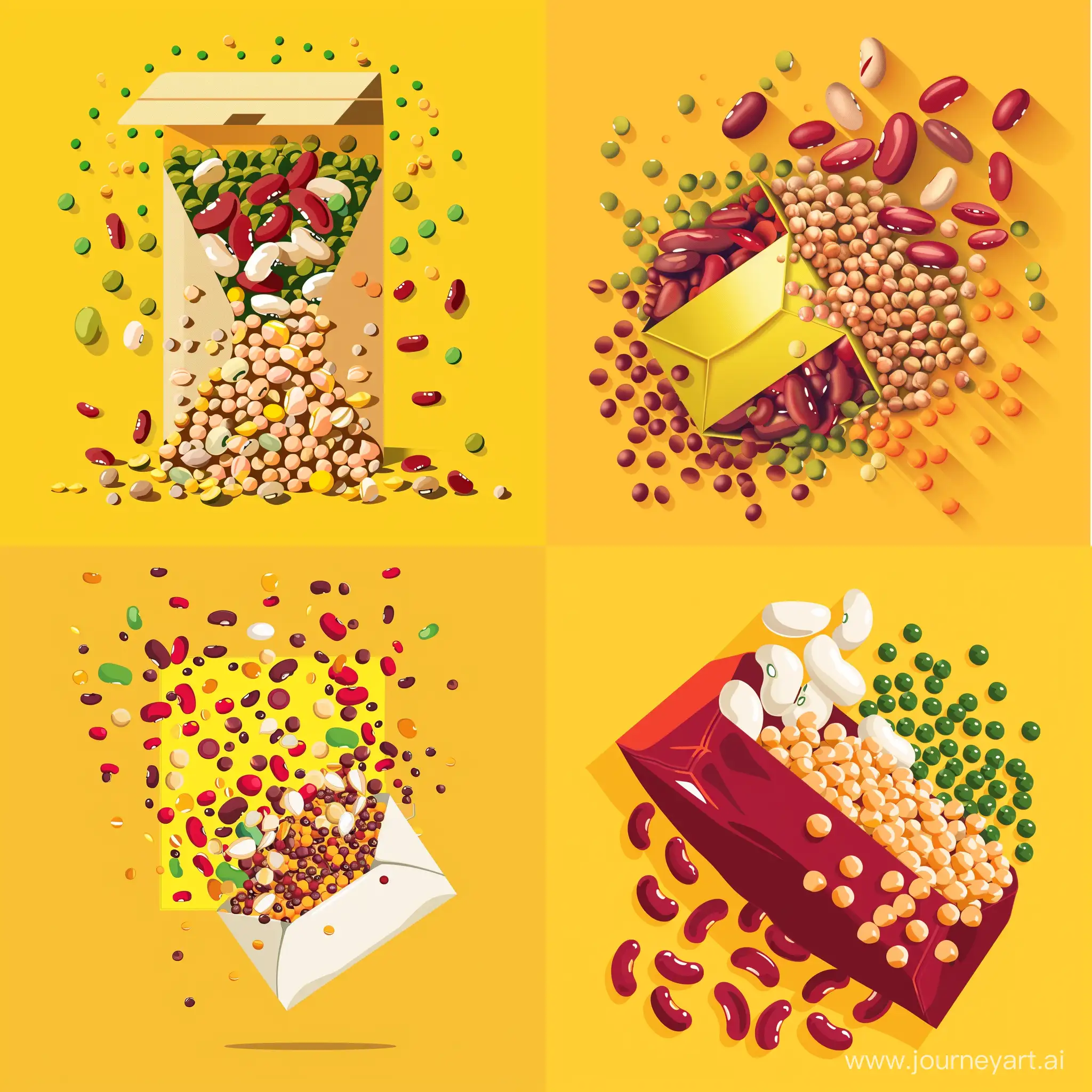 Soldier-Package-with-Beans-Lentils-and-Chickpeas-on-Yellow-Background