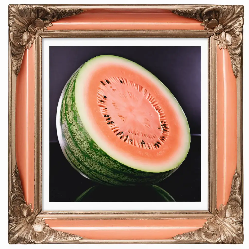 Deliciously Captured Melon Photo in Artistic Picture Frame