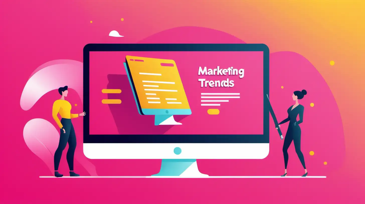 Marketing Trends: A Vibrant Deep Dive for optimizing website performance

no writing and words should be included only perception based scenario focusing website

the background color should be pink and yellow color