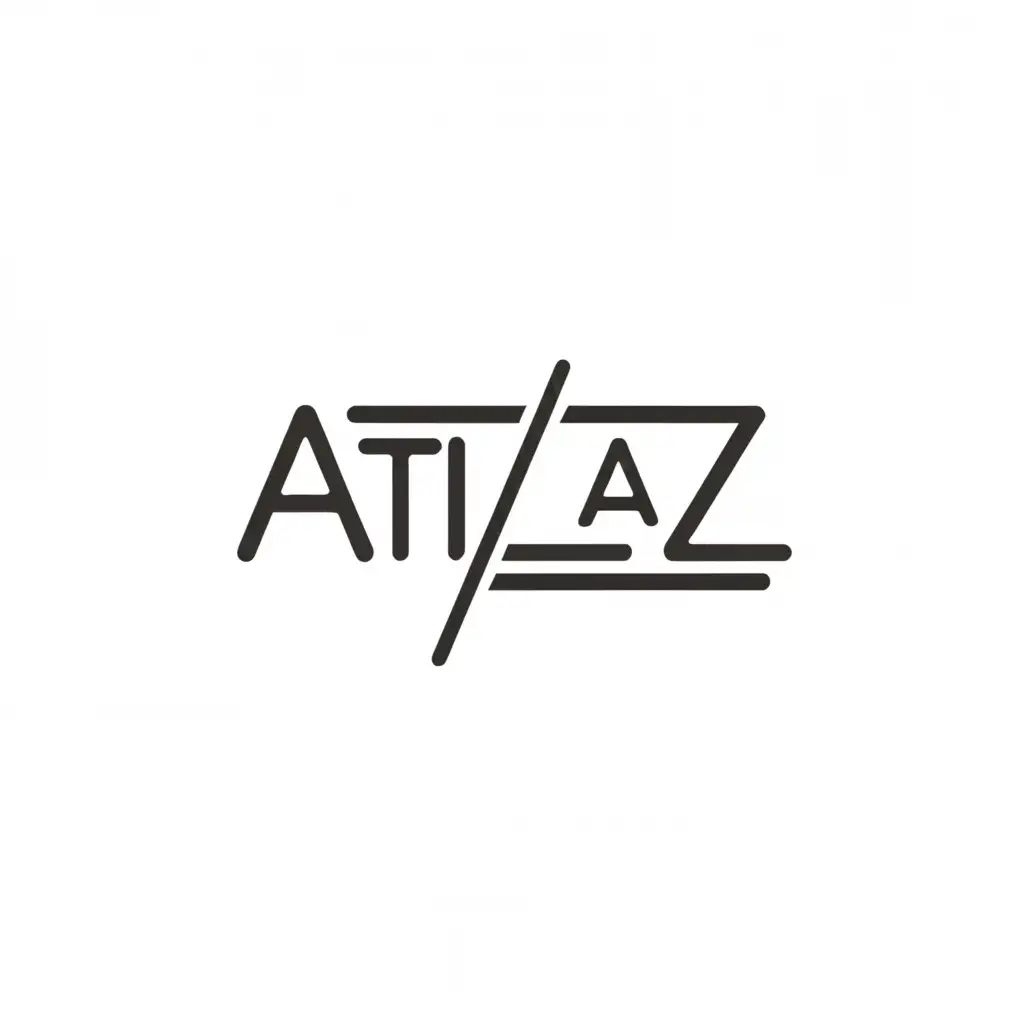 a logo design,with the text "Atlaz", main symbol:A,Minimalistic,clear background