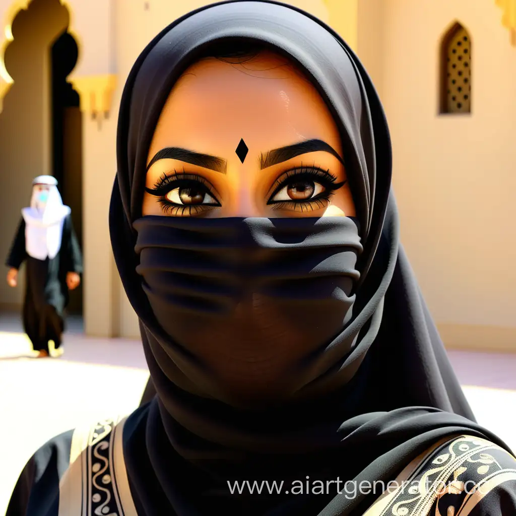 Kuwaiti-Woman-in-Traditional-Black-Face-Cover-Cultural-Attire-and-Identity