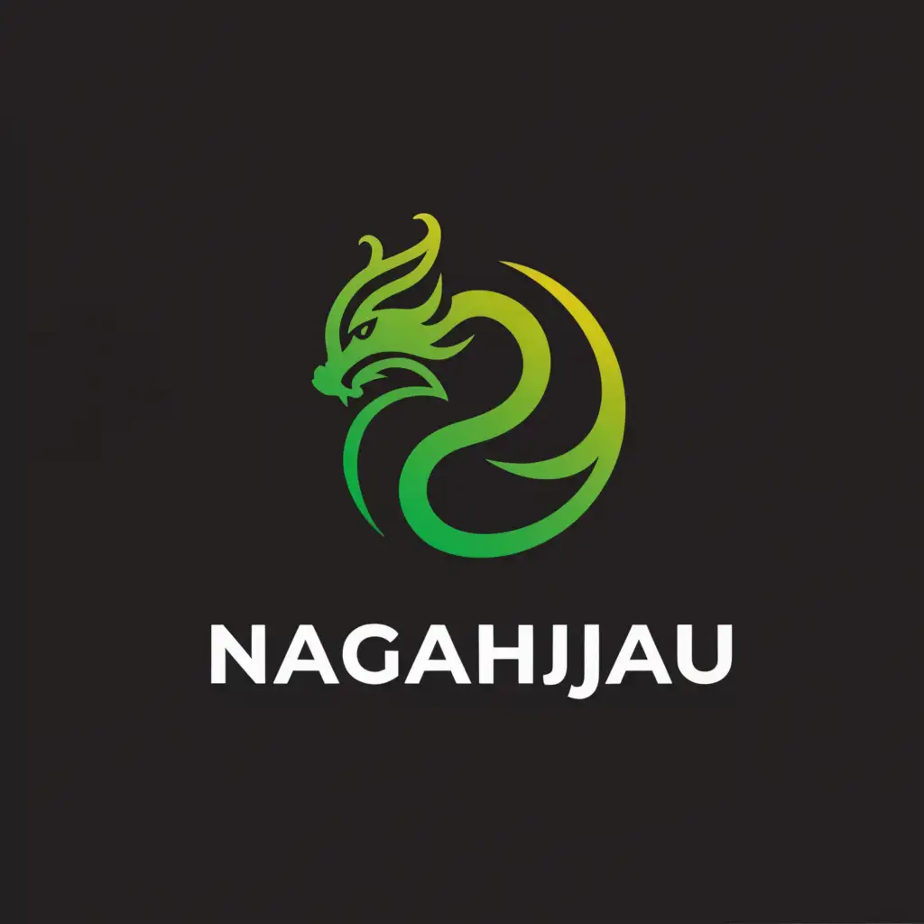 a logo design,with the text "nagahijau", main symbol:green dragon,Moderate,clear background
