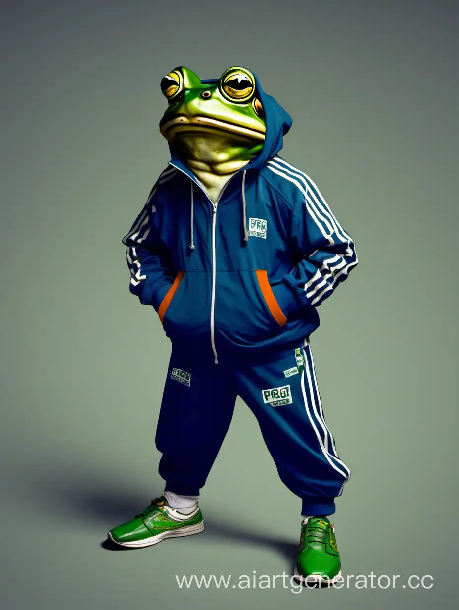 жаба гопник в спортивном костюме