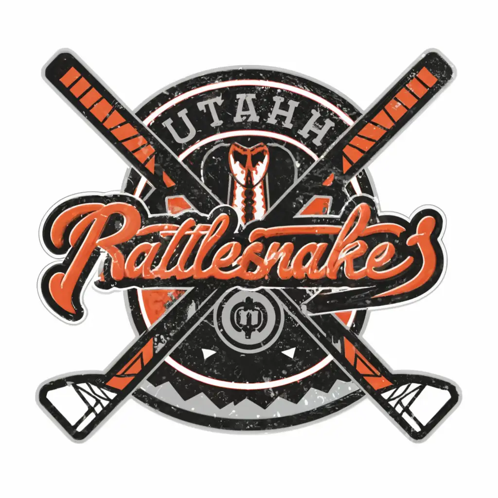 a logo design,with the text "Utah Rattlesnakes", main symbol:hockey,Moderate,clear background