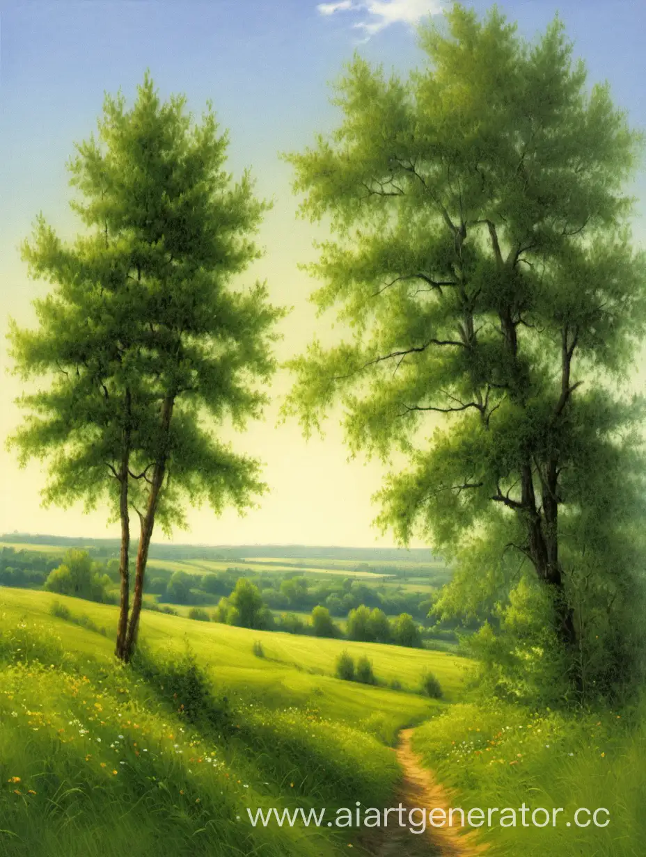 Sunny-Summer-Day-in-Tranquil-Forest-with-Verdant-Trees