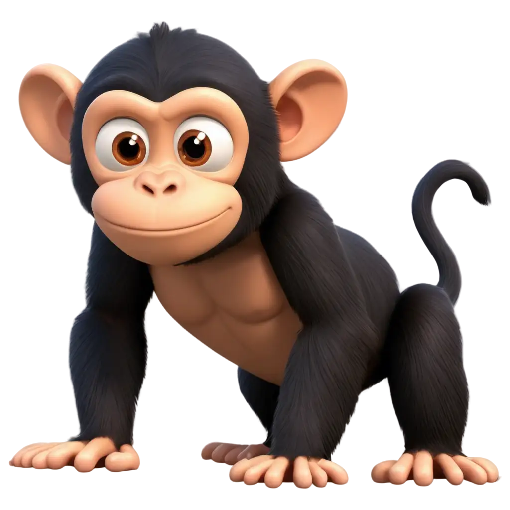 Vibrant-Cartoon-Chimpanzee-PNG-Expressive-Primate-Illustration-for-Digital-Platforms