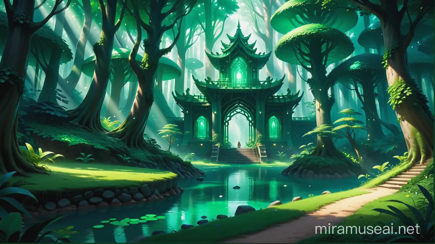 Enchanted Landscape of the Emerald Forest Secret Realm