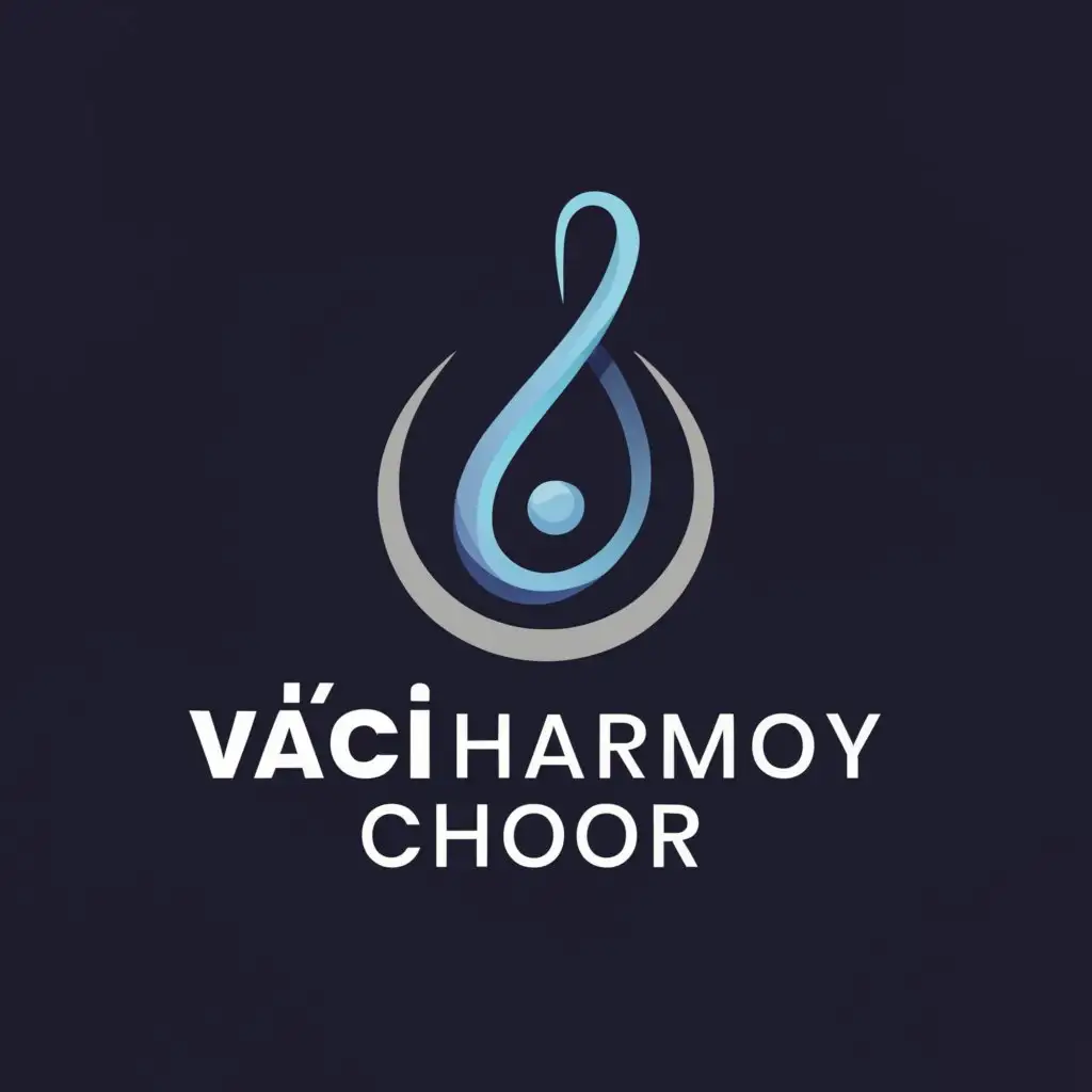 a logo design,with the text 'Váci Harmony Choir ', main symbol:Blue dropplet diamand with black background in elegant style,Moderate,be used in Nonprofit industry,clear background