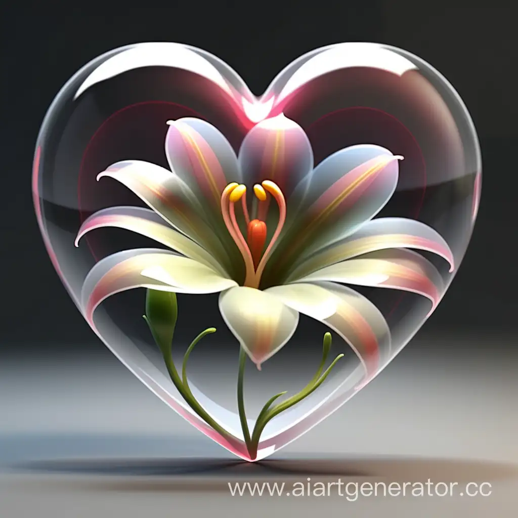 Цветочное полупрозрачное сердце