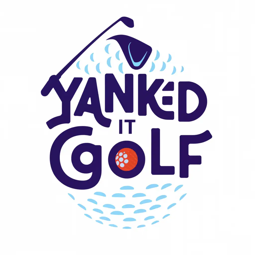 a logo design,with the text "Yanked it Golf", main symbol:AI is free to come up with something on its own spell the name as I've directed,complex,clear background