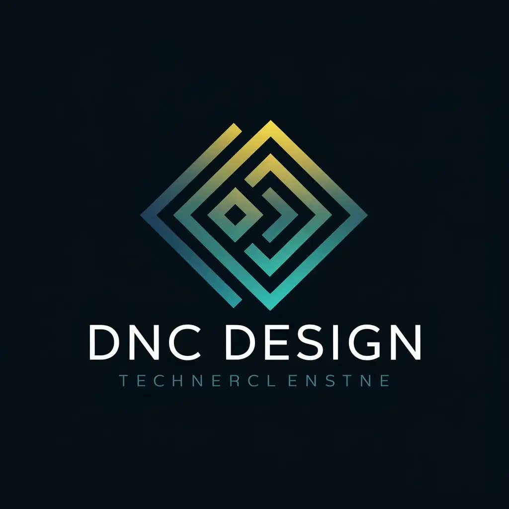 logo, geometric logo, chaser, with the text "DNC DESIGN", typography, be used in Technology industry