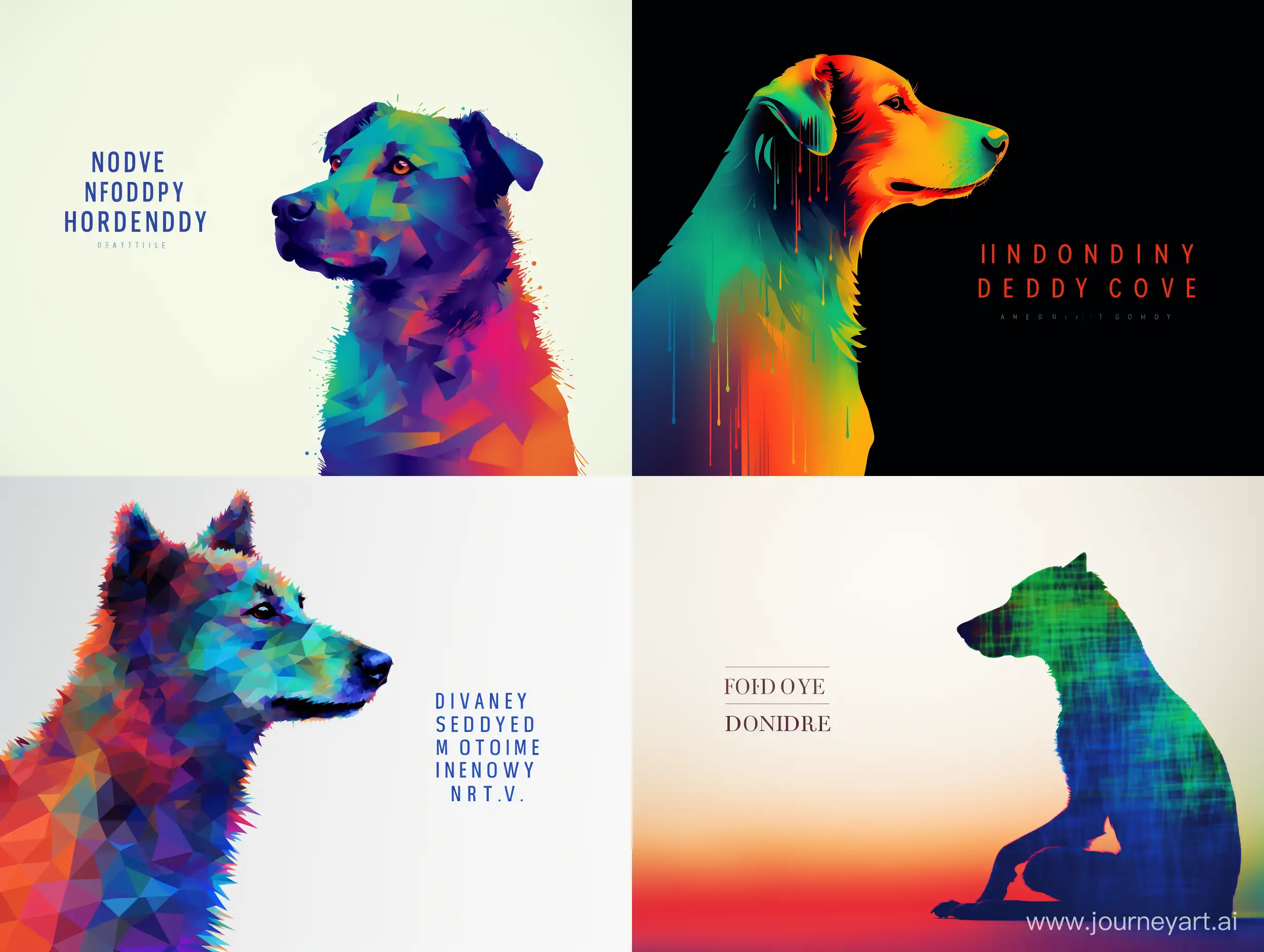 Design a colorful, minimalist image representing internet anonymity. Include a subtle dog silhouette with a digital device backdrop, incorporating pixels or binary code elements. Use a modern font for the quote "On the Internet, nobody knows you're a dog."
