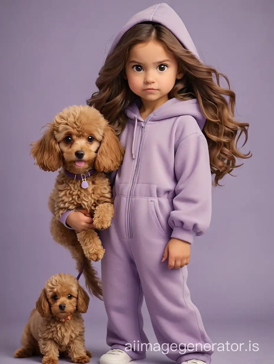 LongHaired-Girl-in-Lilac-Jumpsuit-with-Toy-Poodle-and-Angry-Dog