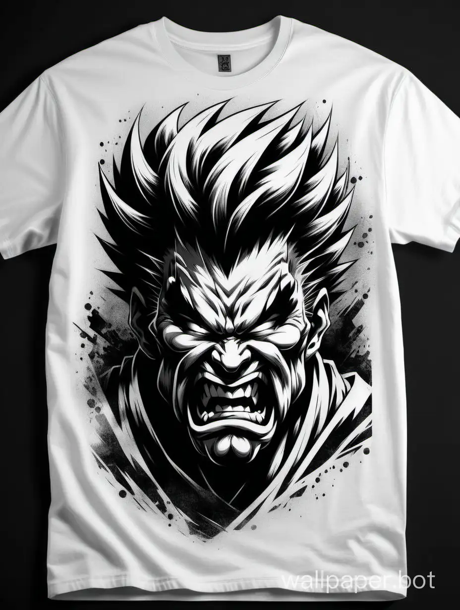 T shirt Akuma face, masterpiece illustration, hipperdetailed, stencil art, monochromatic Anime T-Shirt