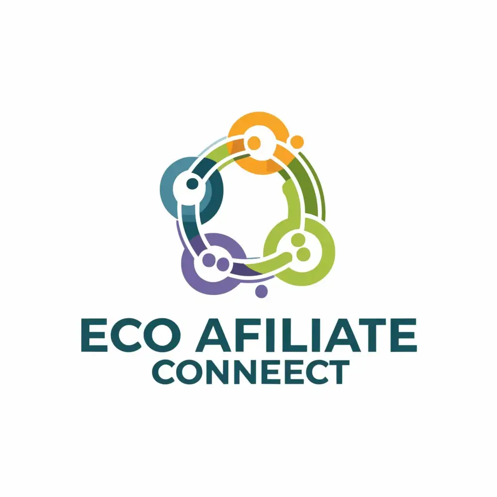 a logo design,with the text "ECO affiliate connect", main symbol:(Like a chain link or interconnected circles),Moderate,be used in Home Family industry,clear background