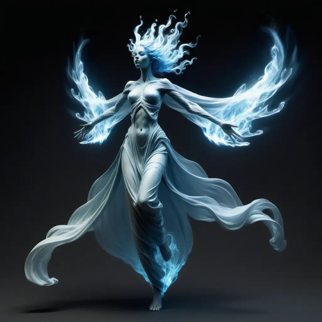 female air elemental, no wings, ethereal
