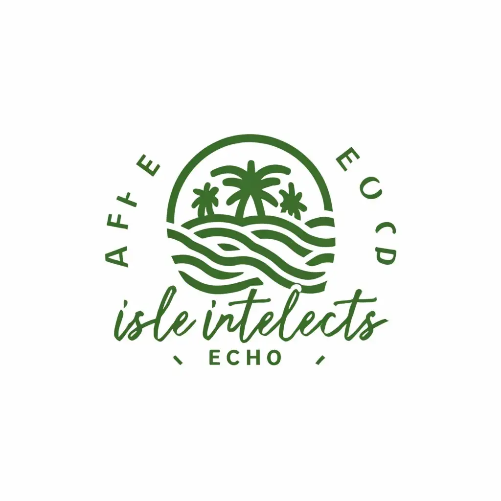a logo design,with the text "Isle intellects echo", main symbol:Island  ,Moderate,be used in Education industry,clear background