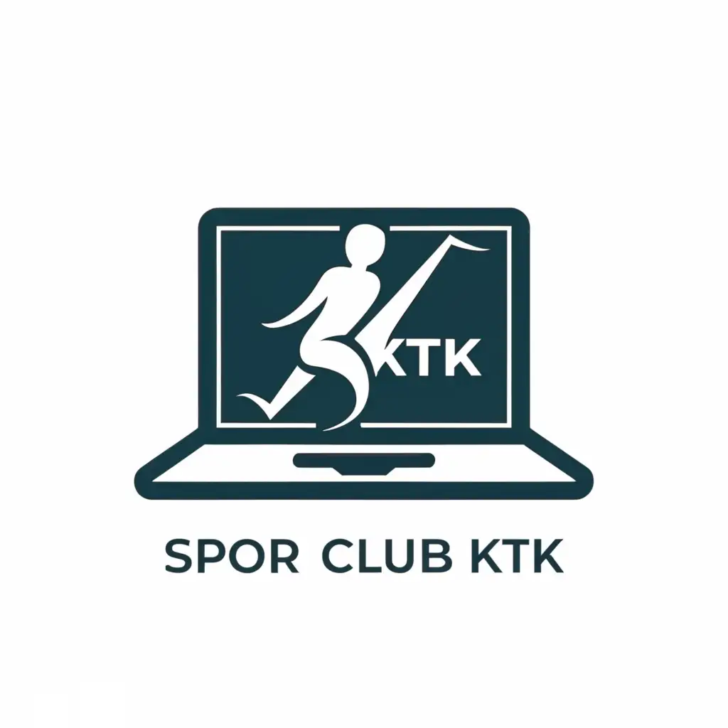 a logo design,with the text "Sport club KTK", main symbol:laptop,Moderate,be used in Sports Fitness industry,clear background
