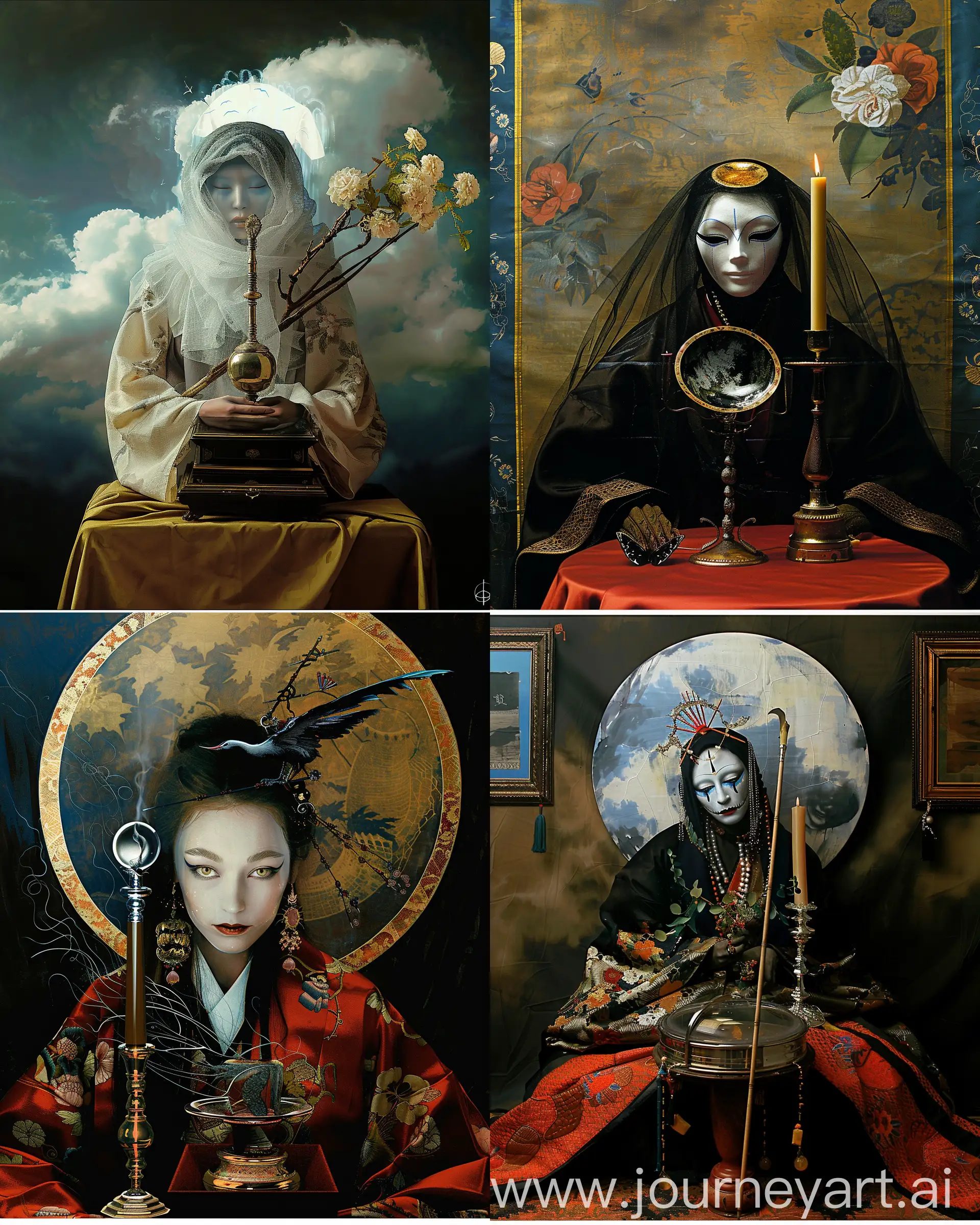 https://i.postimg.cc/90G0HMCd/s-l1600.jpg,https://i.postimg.cc/KYG222nX/Untitled-1.jpg, staged photography in style of jeffrey g bachelor paintings,jeffrey g bachelor, japanese surrealism --ar 4:5