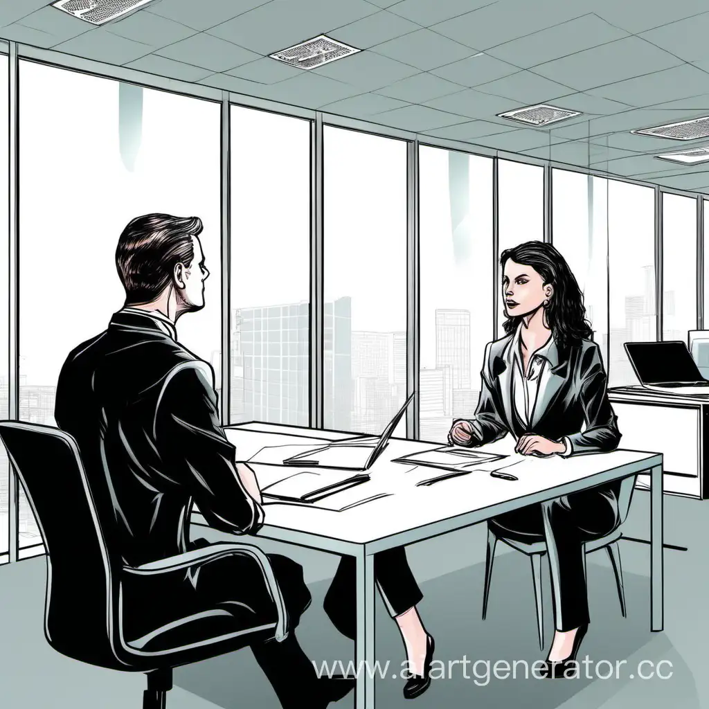 Business-Discussion-Man-Communicating-with-Woman-in-Office-Setting