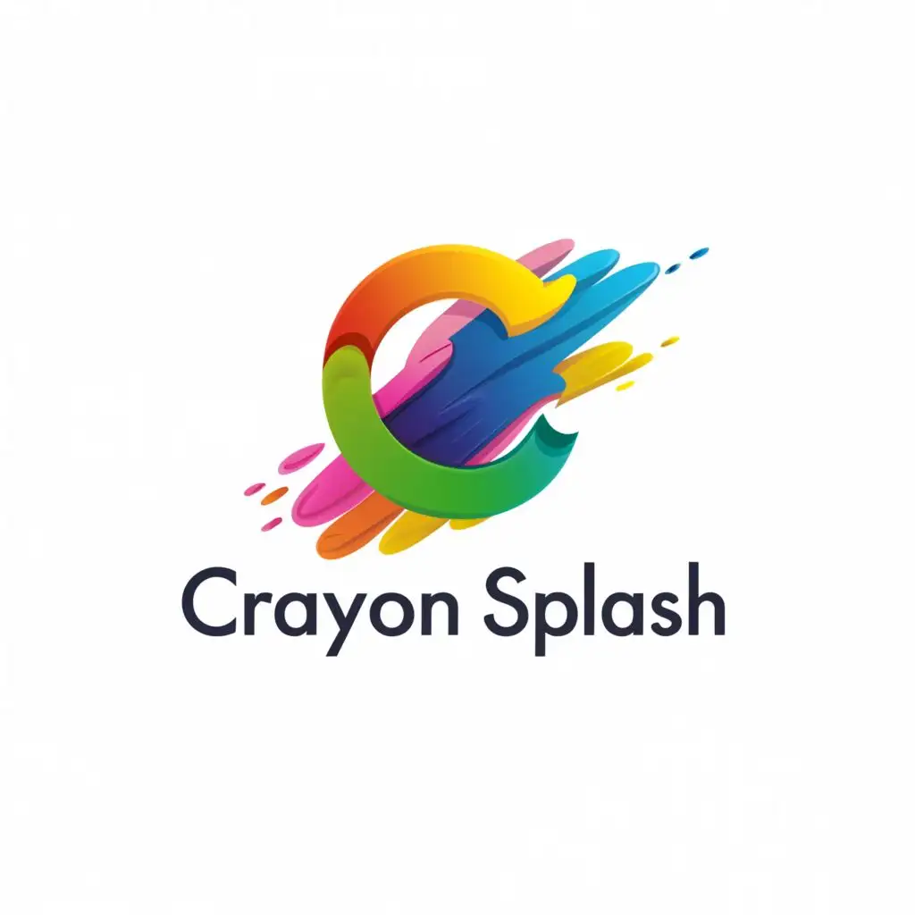 Logo-Design-for-Crayon-Splash-Minimalistic-C-on-Clear-Background