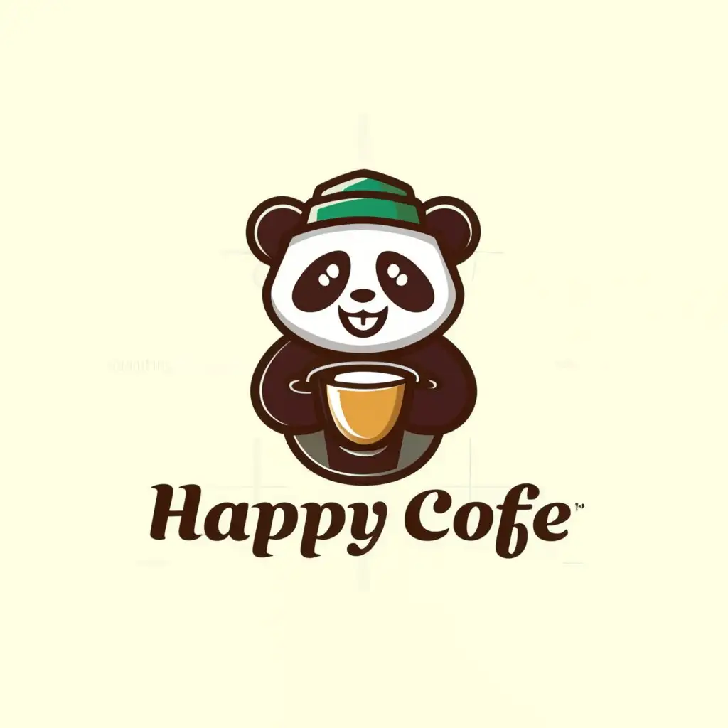 LOGO-Design-For-Happy-Cofe-Cheerful-Panda-Symbolizing-Joy-in-Restaurant-Industry