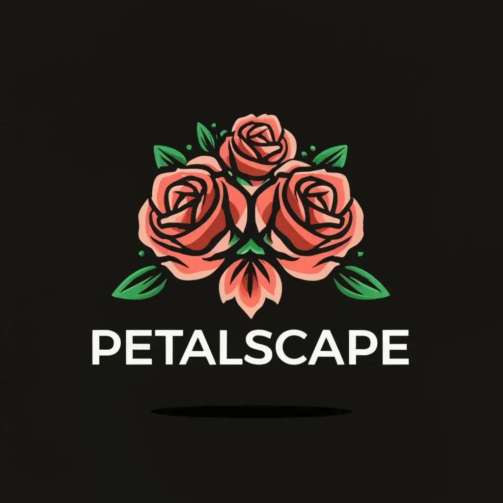 LOGO-Design-for-Petalscape-Elegant-Satin-Rose-Bouquet-with-Stylish-Typography