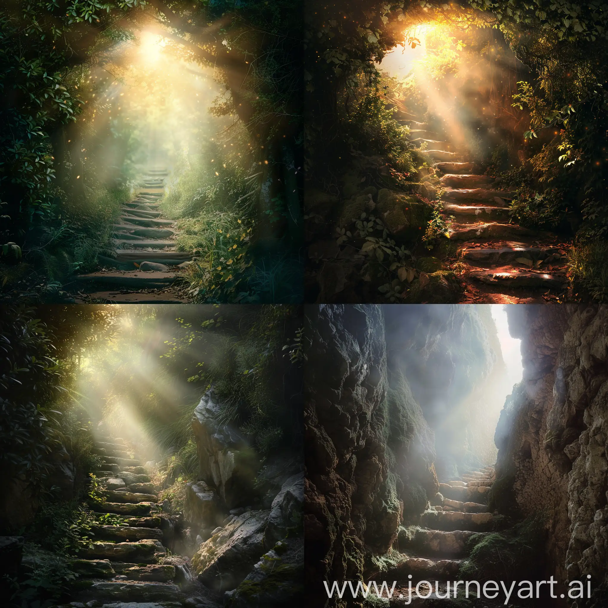 A secret path and light coming from heaven