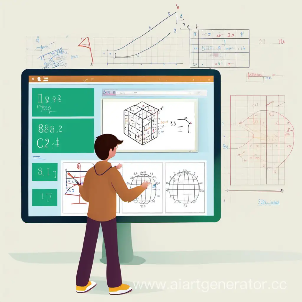 student learning mathematics by interacting with a website