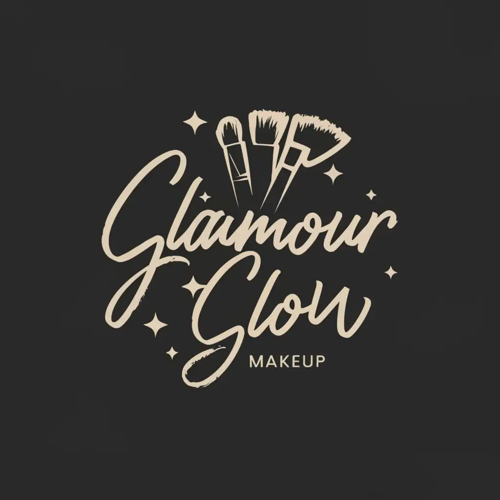 a logo design,with the text "Glamour Glow", main symbol:makeup products,Moderate,be used in Beauty Spa industry,clear background