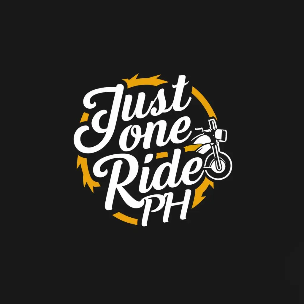 a logo design,with the text "Just One 2 ride PH", main symbol:motorcycle,Moderate,be used in Travel industry,clear background