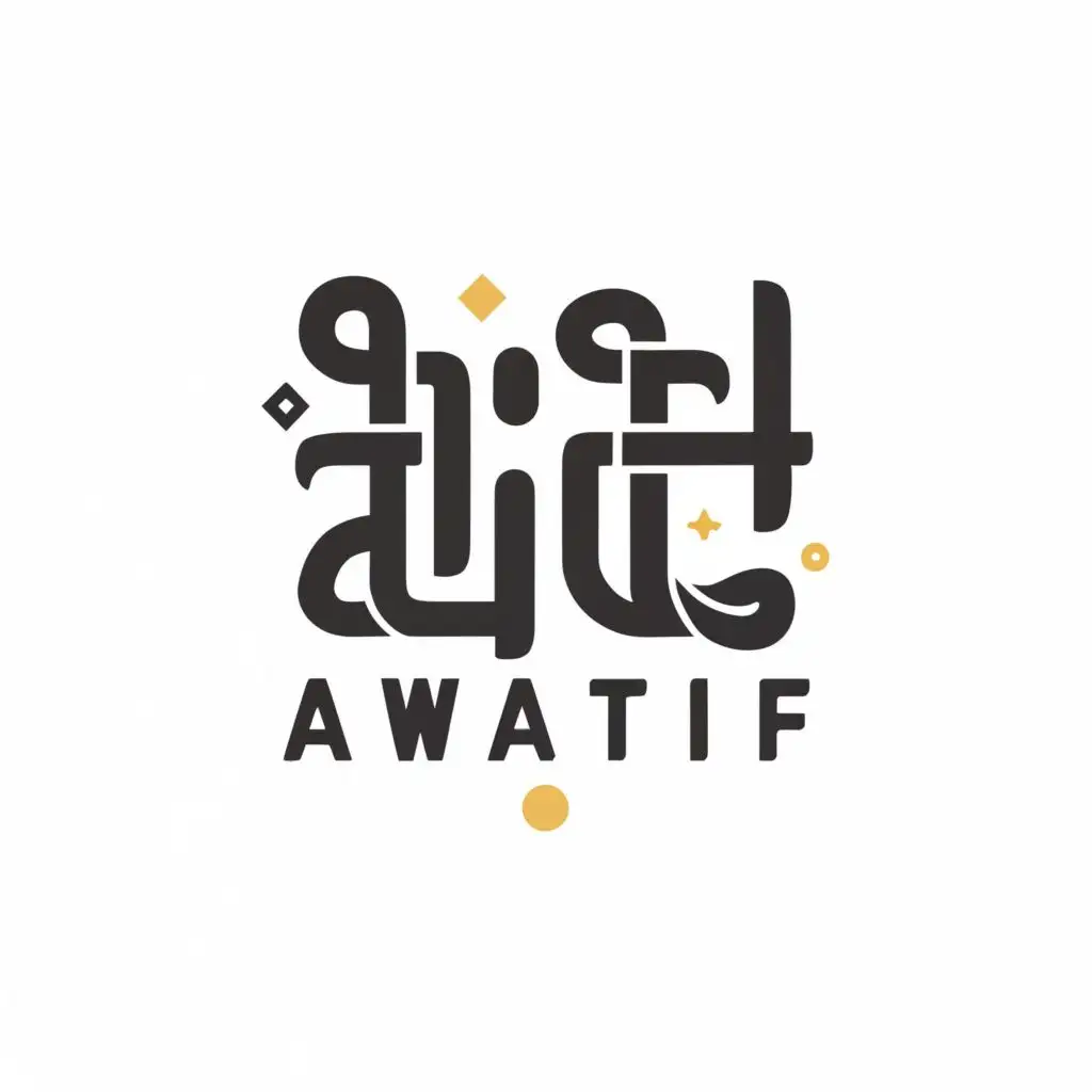 logo, jenin, with the text "Awatif", typography, be used in Events industry