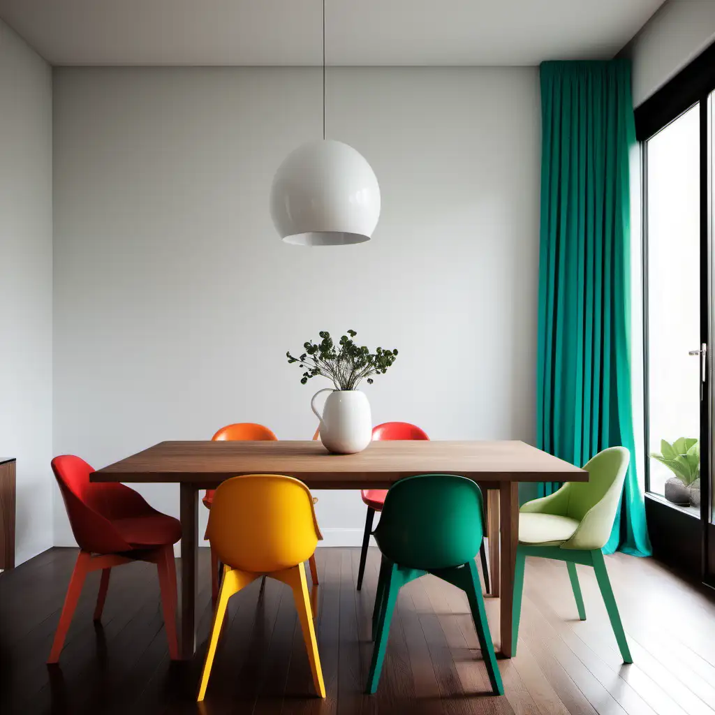 Vibrant Minimalist Dining Room Design