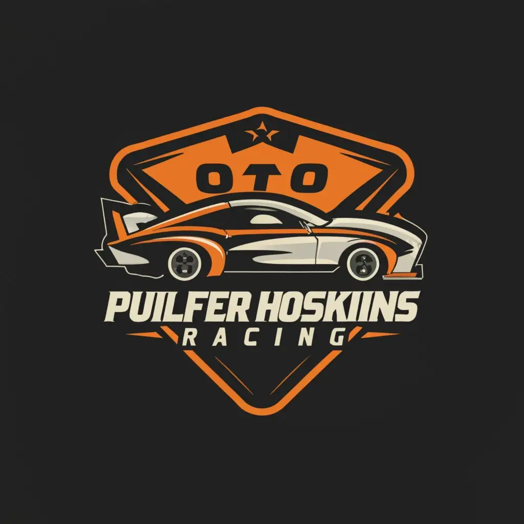 a logo design,with the text "Pulfer Hoskins Racing", main symbol:drag racing car,Minimalistic,clear background