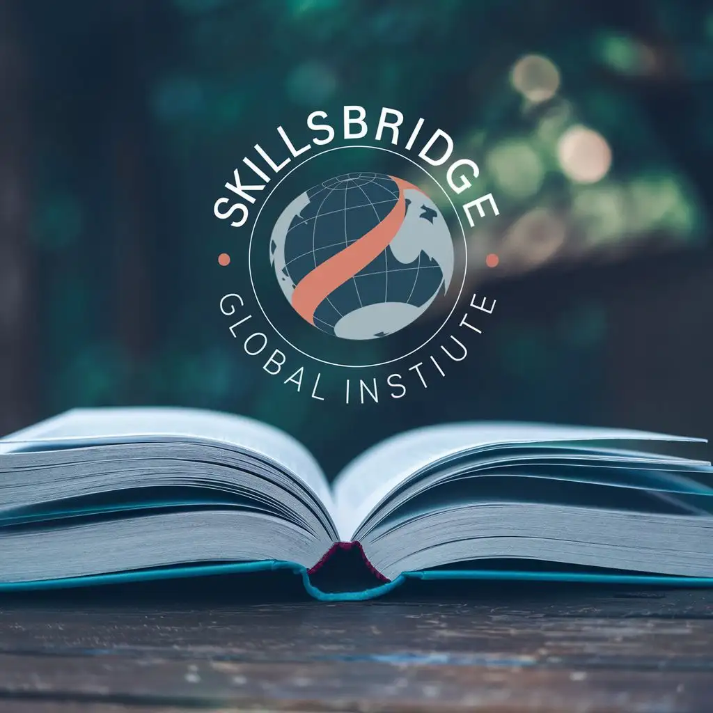 logo, Book, with the text "SkillsBridge Global Institute", typography, be used in Education industry