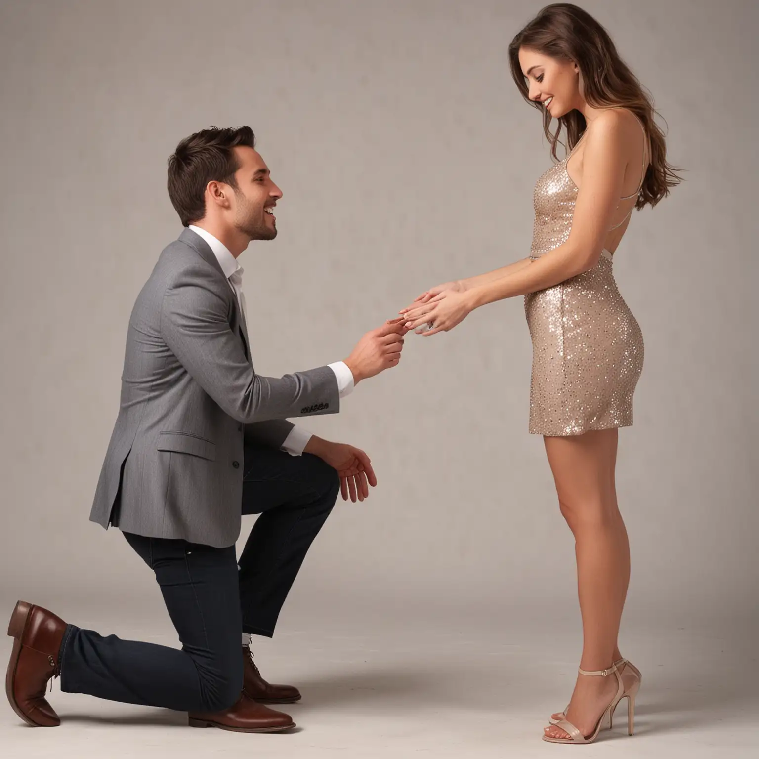 a man proposing to a beautiful model