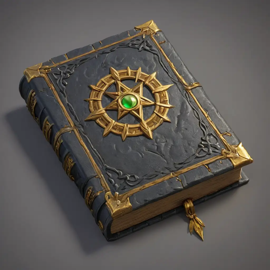 Spell book, closed, isometric 45, in the theme of ultima online