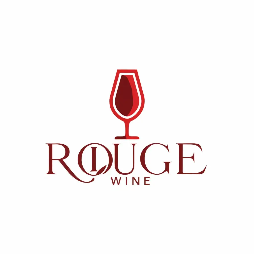 a logo design,with the text "Rouge Wine", main symbol:cup, wine,Minimalistic,be used in Retail industry,clear background