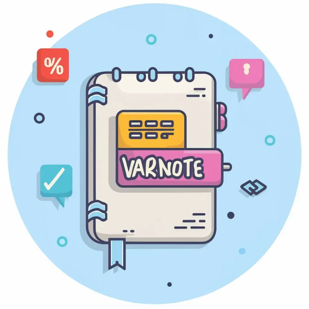 logo, Notebook with hashtags, with the text "VarNote", typography, be used in Internet industry