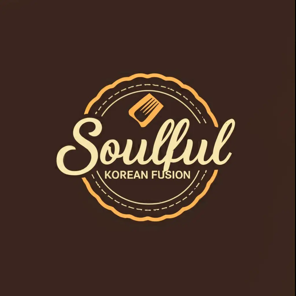 logo, classy, food, with the text "Soulful Korean Fusion", typography, be used in Restaurant industry