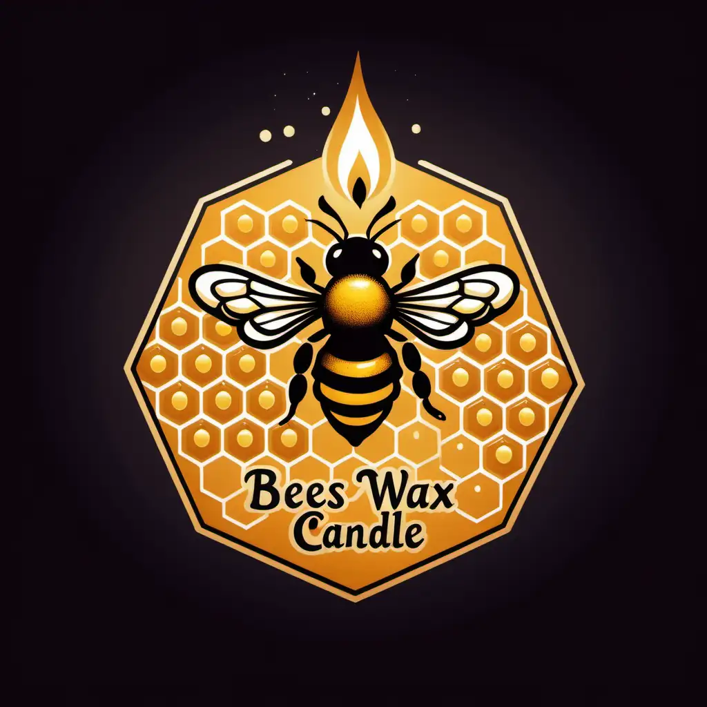 Honeycomb and Beehive Logo Design for Beeswax Candle Business