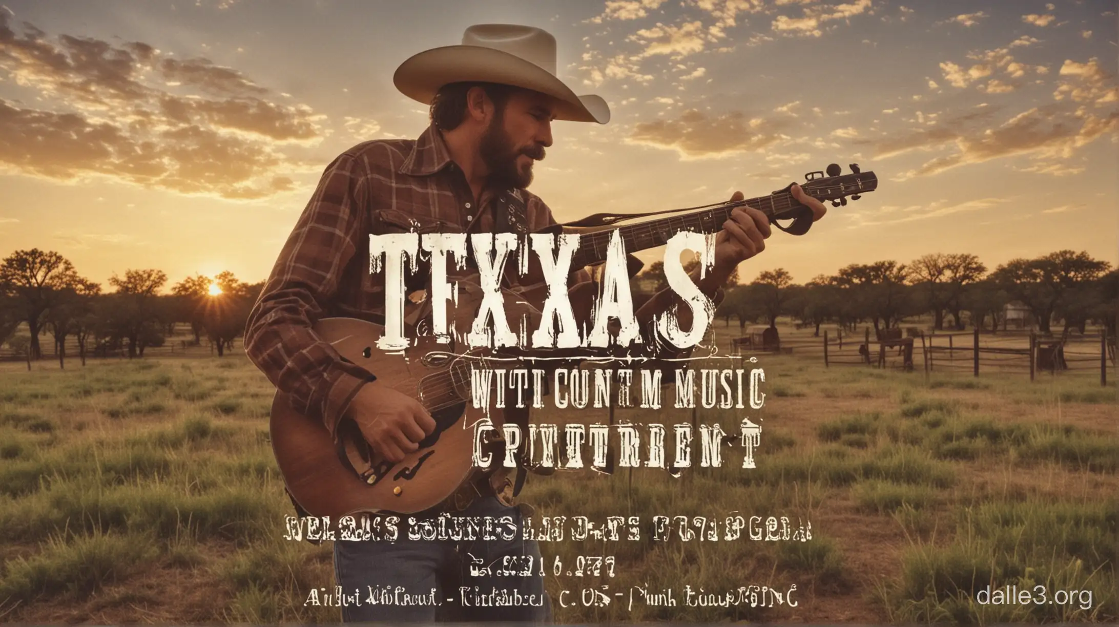 Texas country music without copyright , video cover art