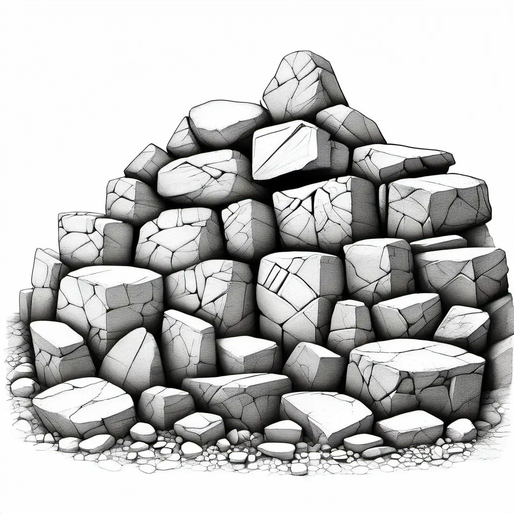 Hand Sketch of Foundation Stones on White Background