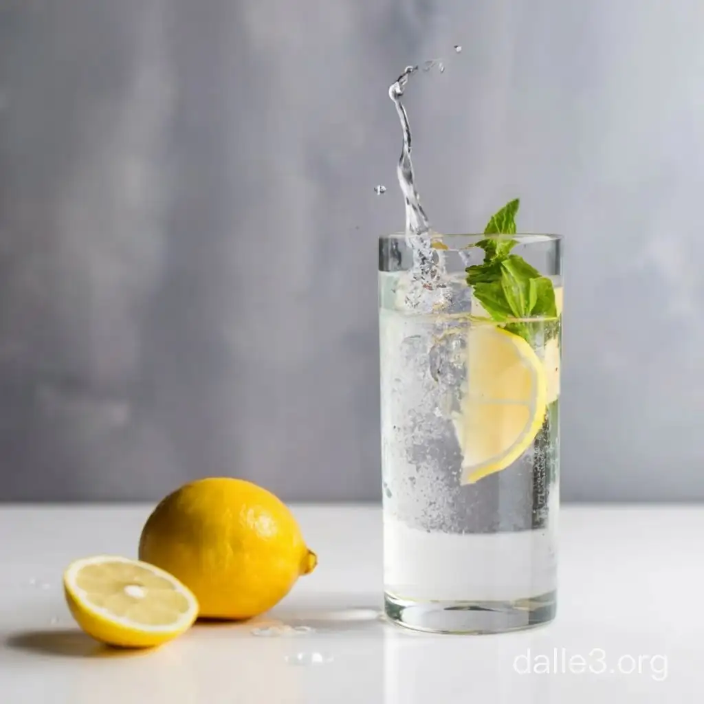 вода лимон белый стол