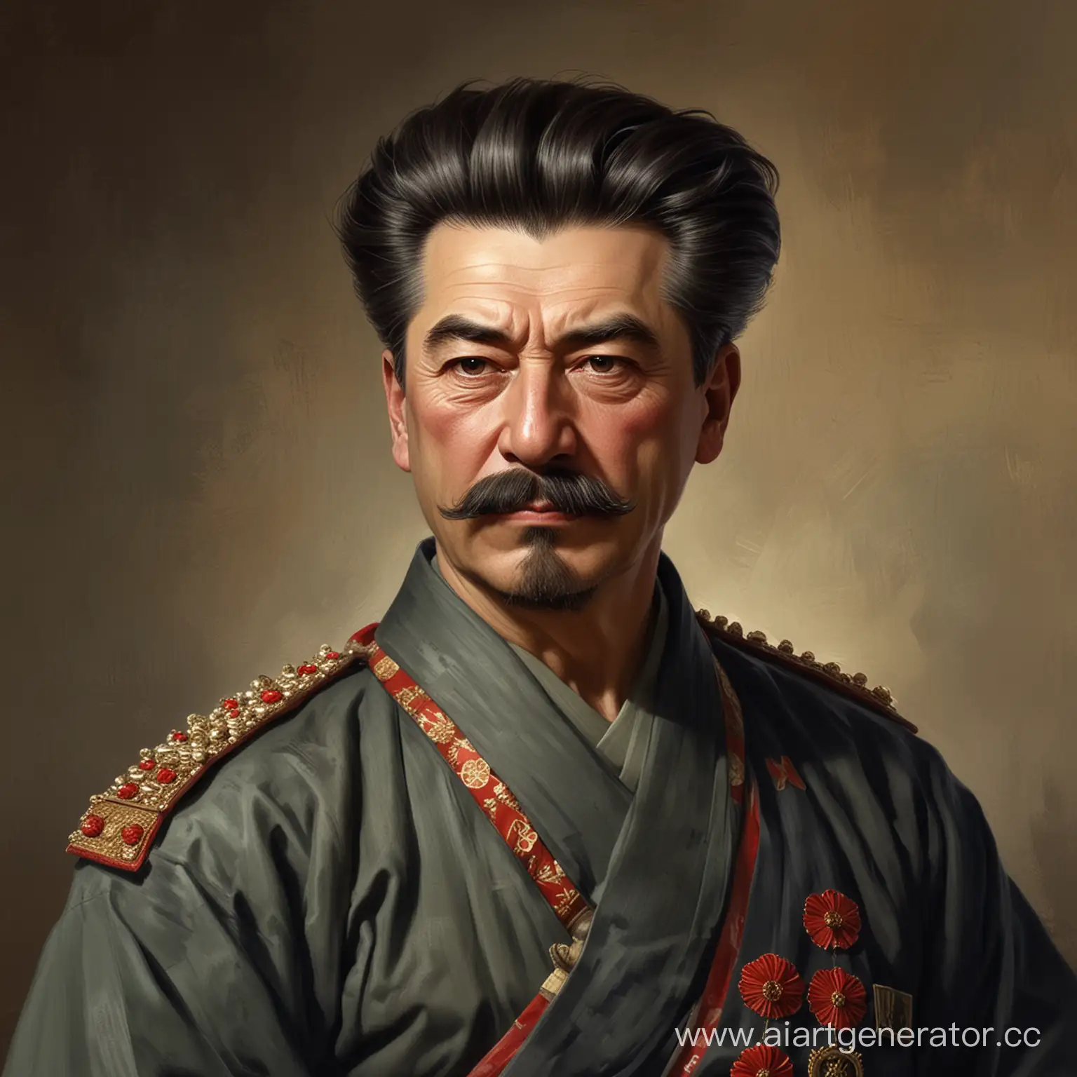 Stalin-Samurai-in-Dramatic-Pose-with-Traditional-Sword