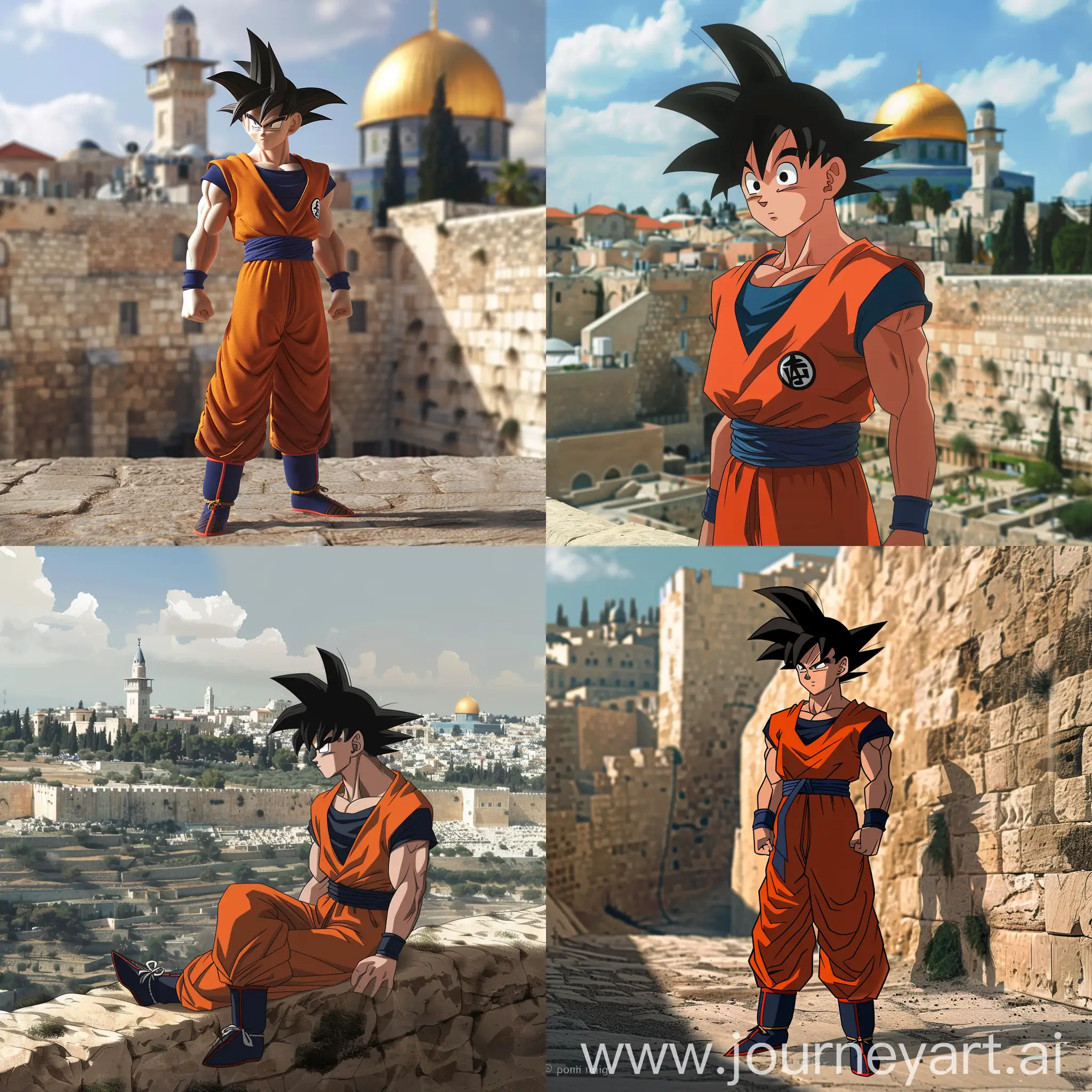 Goku-2D-Style-in-AlAqsa-Palestine-Epic-Warrior-Amidst-Ancient-Architecture