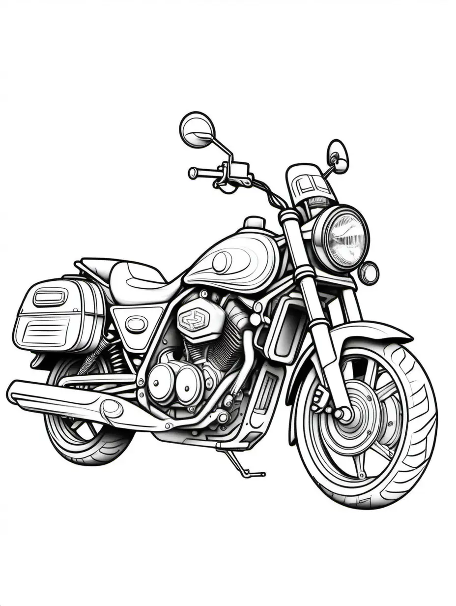 Vibrant Touring Motorbike Coloring Page for Creative Fun